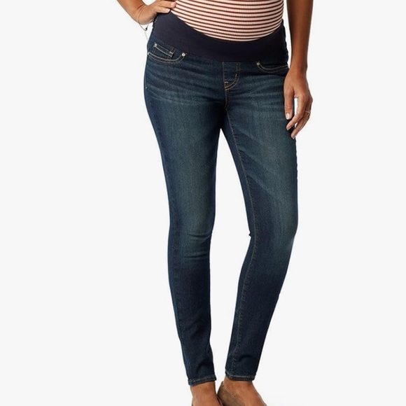 Signature by Levi Strauss Denim - Signature Levi Strauss Dark Blue Maternity Skinny Jean with Stretch Waist XL NWT